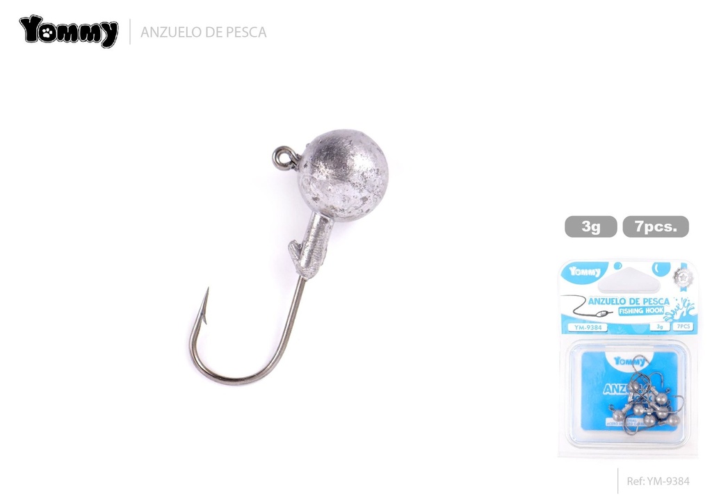 Anzuelos de pesca con cabeza de plomo 7pcs 3g - Herramientas específicas de pesca