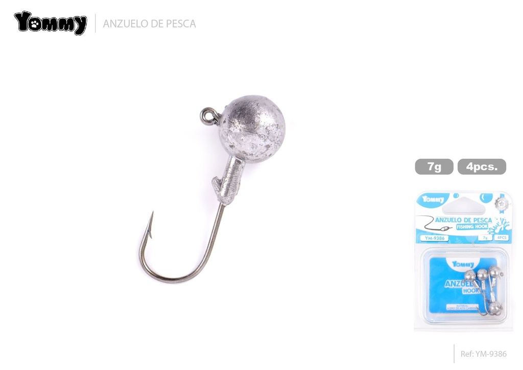 Anzuelos de pesca con cabeza de plomo 4pcs 7g - Herramientas de pesca efectivas
