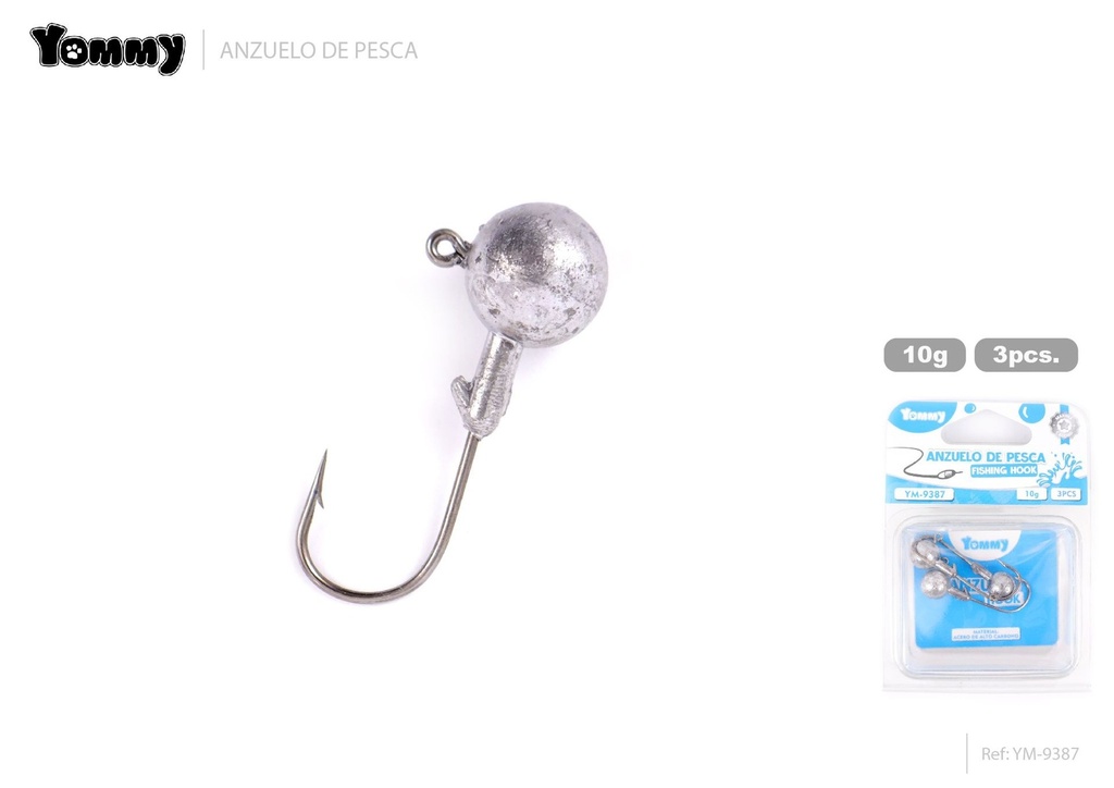 Anzuelos de pesca con cabeza de plomo 3pcs 10g - Equipos avanzados para pescadores