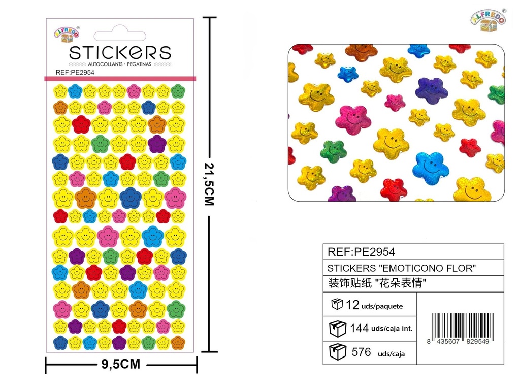 Stickers emoticono flor 9.5x21.5 cm - Novedades y decoración