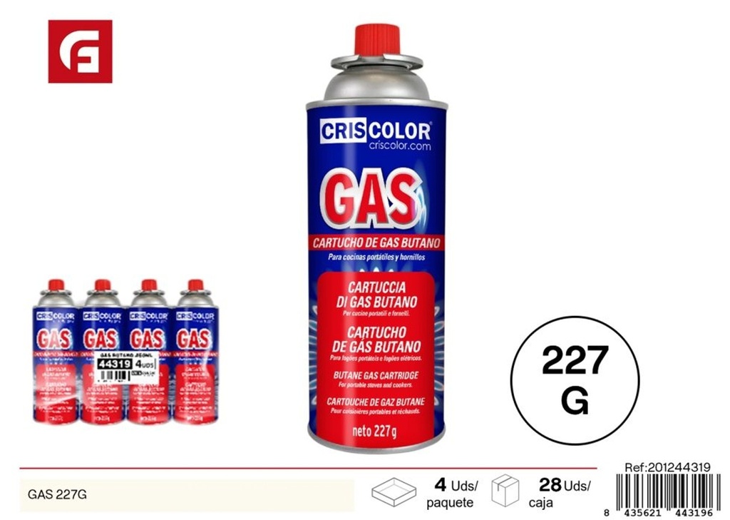GAS 227 g para cocina y encendedores - Utensilios de cocina y camping