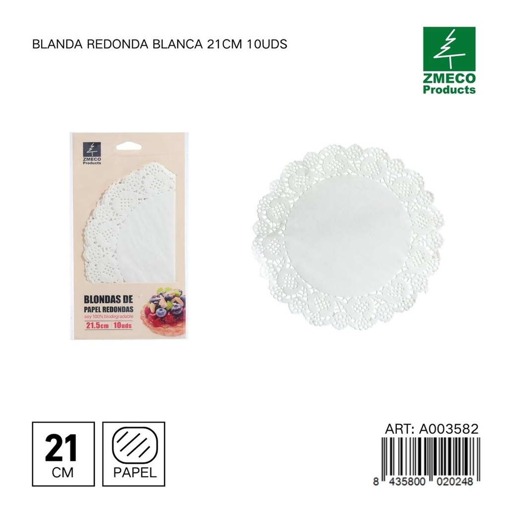 Papel para tartas blando redondo 21 cm 10 uds - Utensilios de repostería y horneado