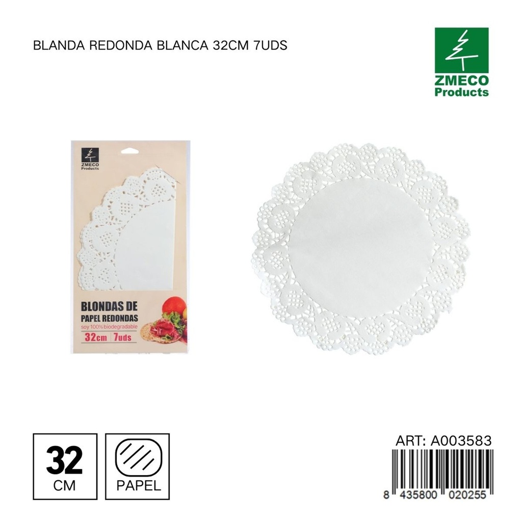 Papel para tartas blando redondo 32 cm 7 uds - Utensilios de repostería y horneado