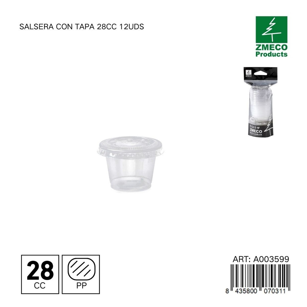 Salsiera con tapa 28cc 12 uds - Menaje de cocina y almacenamiento