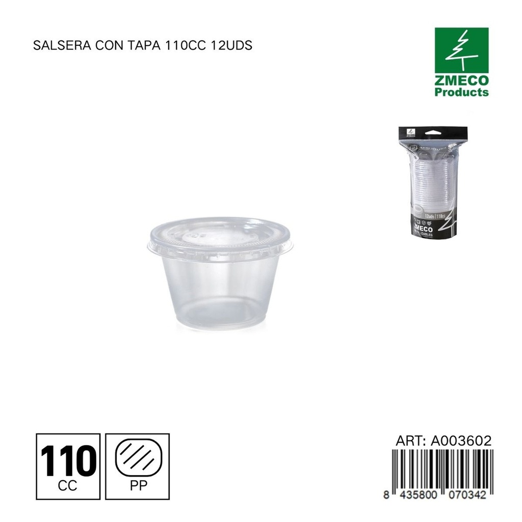Salsera con tapa 110 cc - Juego de dispensadores de cocina 12 uds