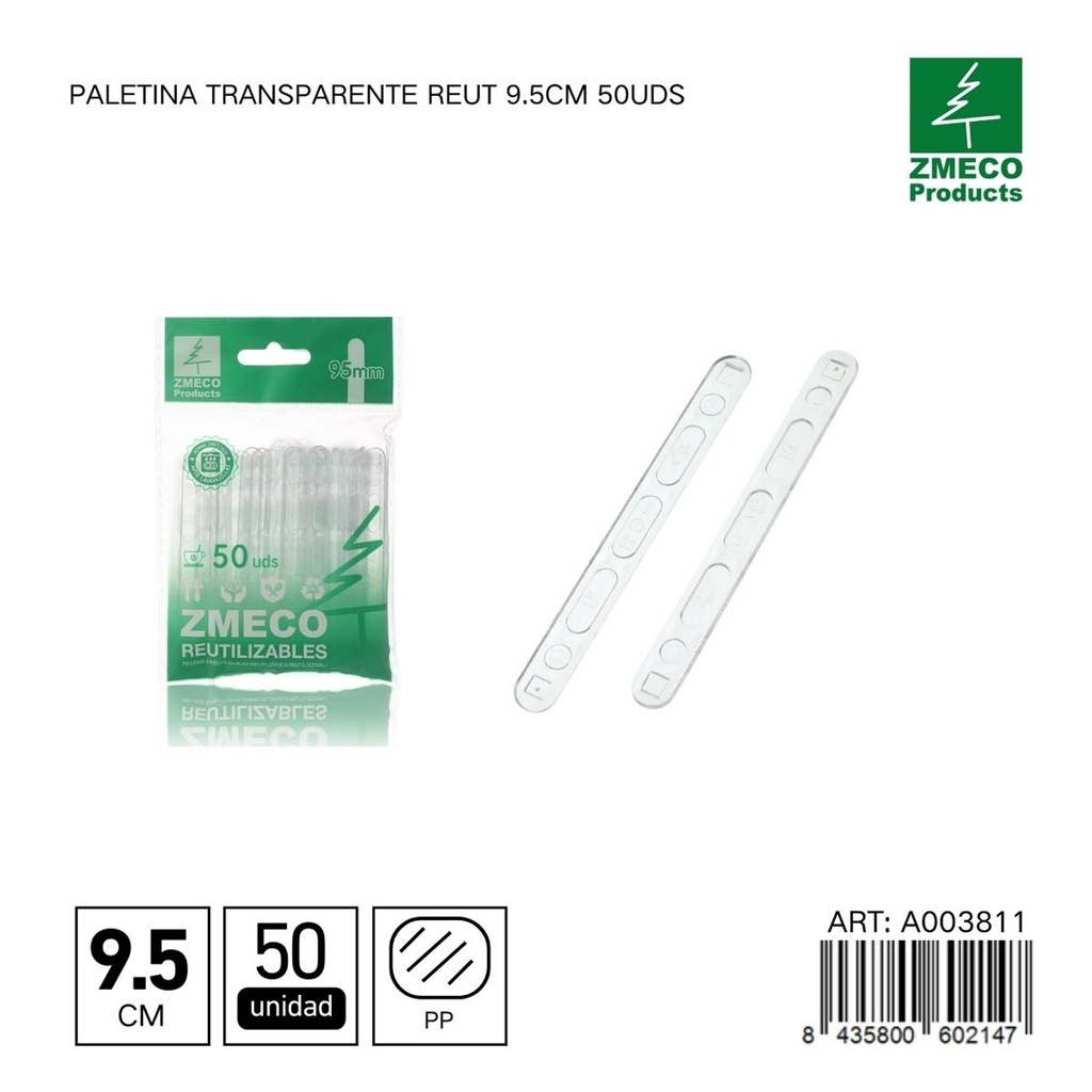 Paletina transparente Reut 9.5 cm - Utensilios desechables y menaje