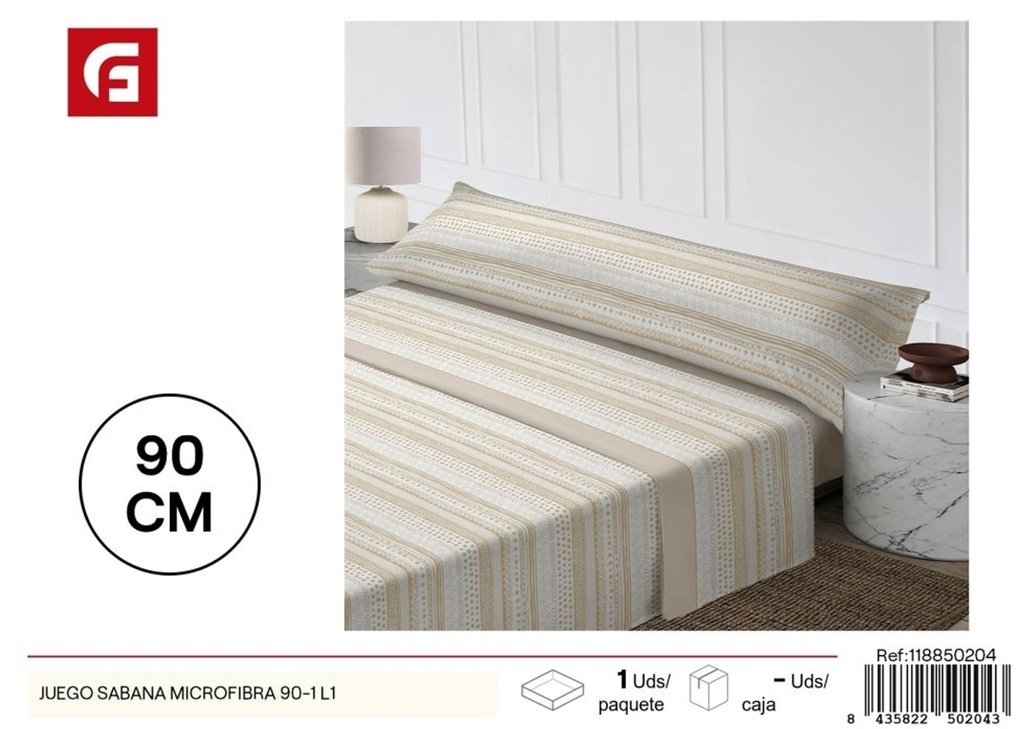 Juego de sábanas de microfibra 90-1 L1 - Textiles para el hogar y ropa de cama