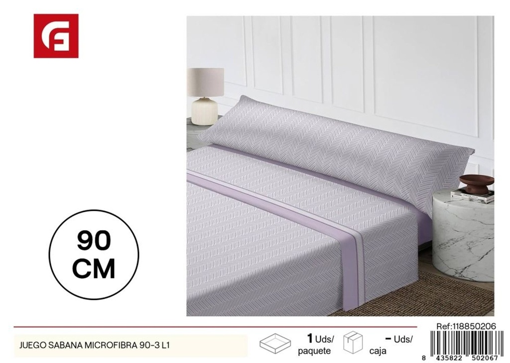Juego de sábanas de microfibra 90-3 L1 - Textiles para el hogar y ropa de cama