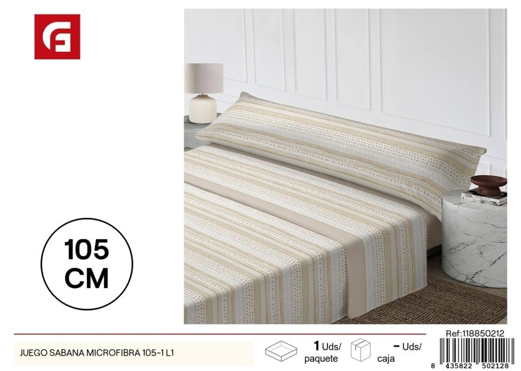 Juego de sábanas de microfibra 105-1 L1 - Textiles para el hogar y ropa de cama
