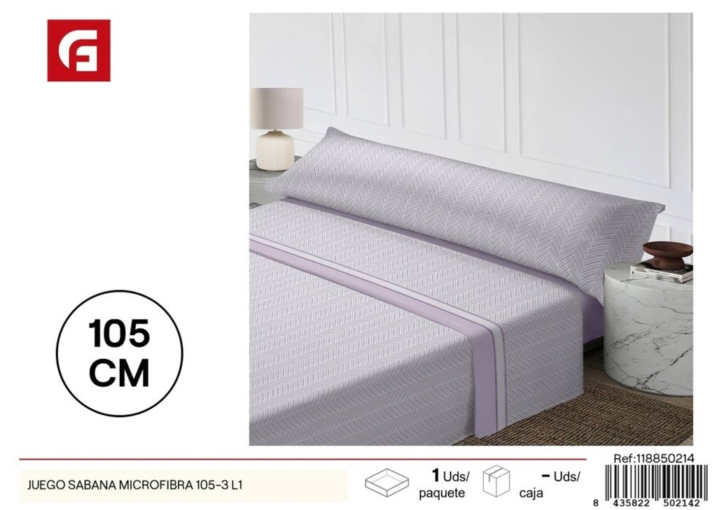 Juego de sábanas de microfibra 105-3 L1 - Textiles para el hogar y ropa de cama