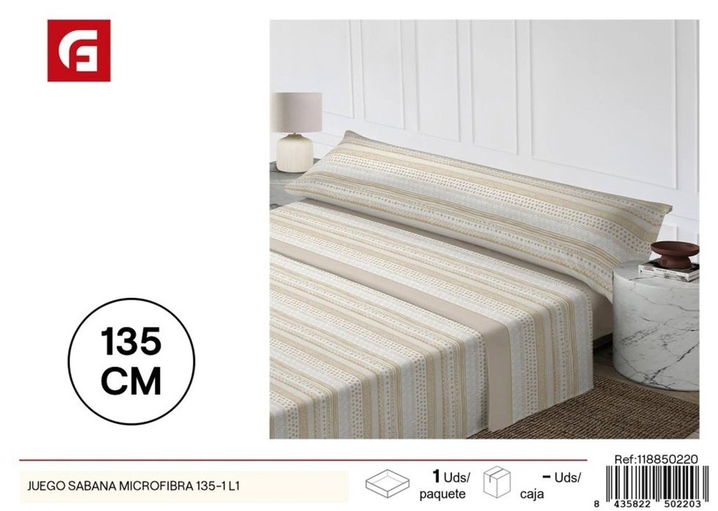 Juego de sábanas de microfibra 135-1 L1 - Textiles para el hogar y ropa de cama