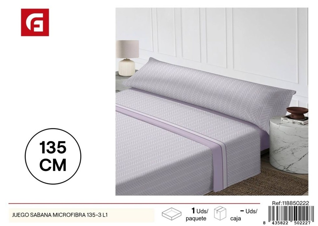 Juego de sábanas de microfibra 135-3 L1 - Textiles para el hogar y ropa de cama