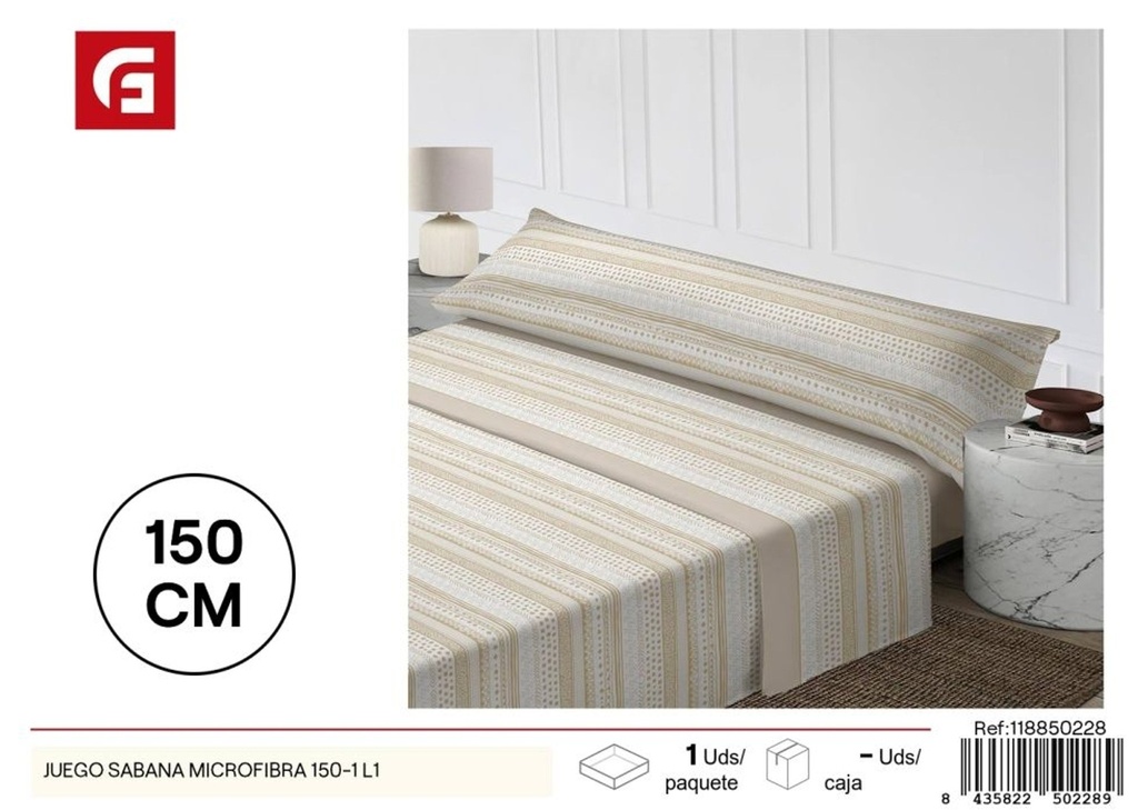 Juego de sábanas de microfibra 150-1 L1 - Textiles para el hogar y ropa de cama