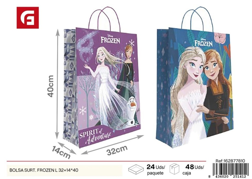 Bolsa surtida Frozen L 32+14*40 cm 24 unidades - Bolsas de regalo