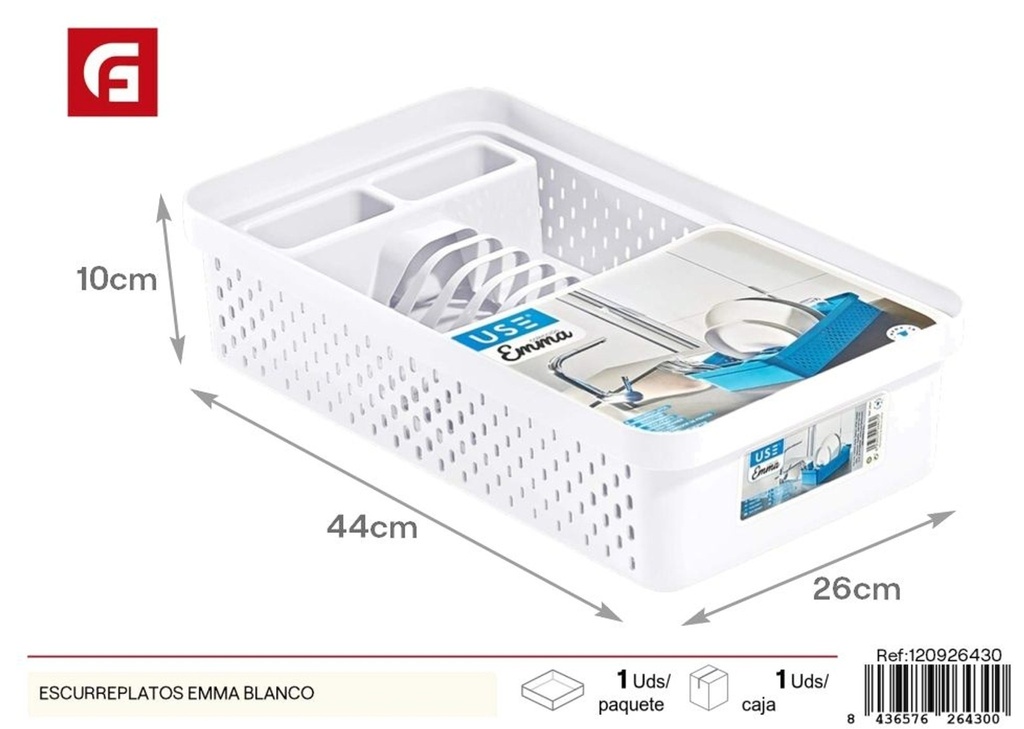 Escurridor de platos Emma blanco - Plásticos de cocina y almacenamiento