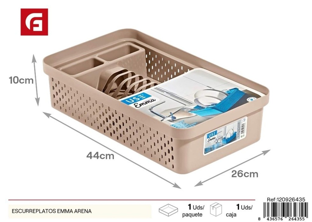 Escurridor de platos Emma arena - Plásticos de cocina y almacenamiento