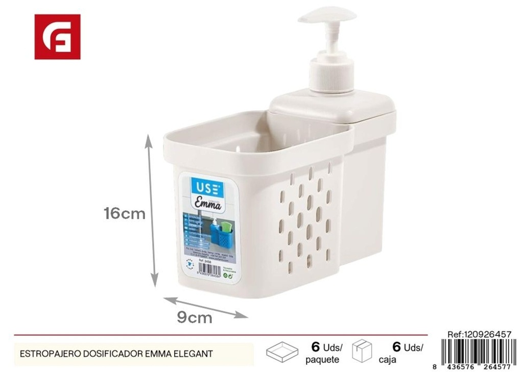 Estropajero dosificador Emma elegant - Plásticos de cocina y productos de limpieza