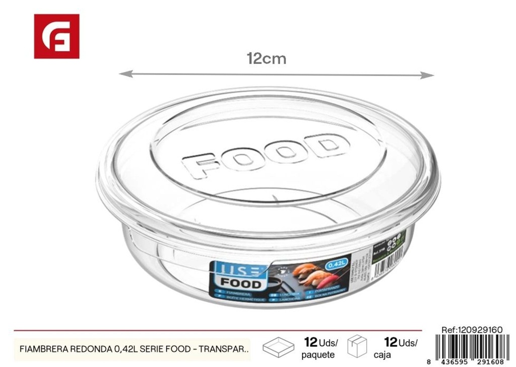 Fiambreea redonda 0.42L serie food - transparente - Plásticos de cocina y fiambreras