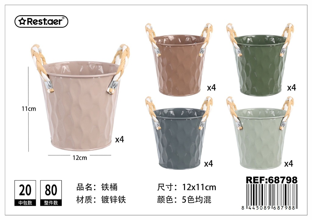 Cubo de hierro Moraendi con dos asas φ12*H11CM - Accesorios de jardín