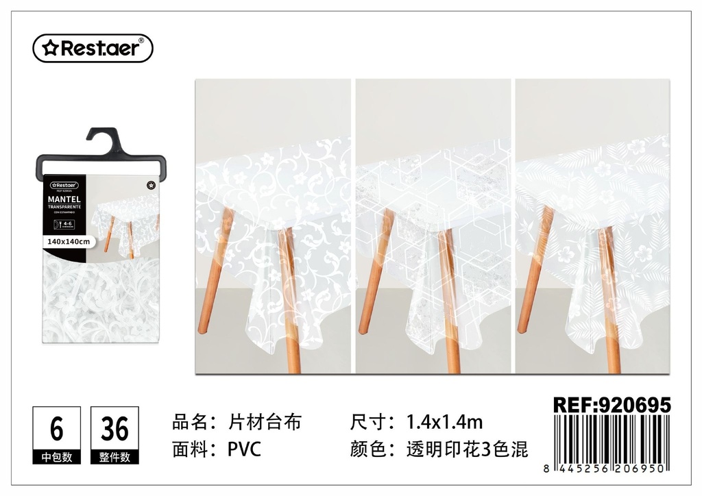 Mantel de plástico transparente 140*140CM - Manteles
