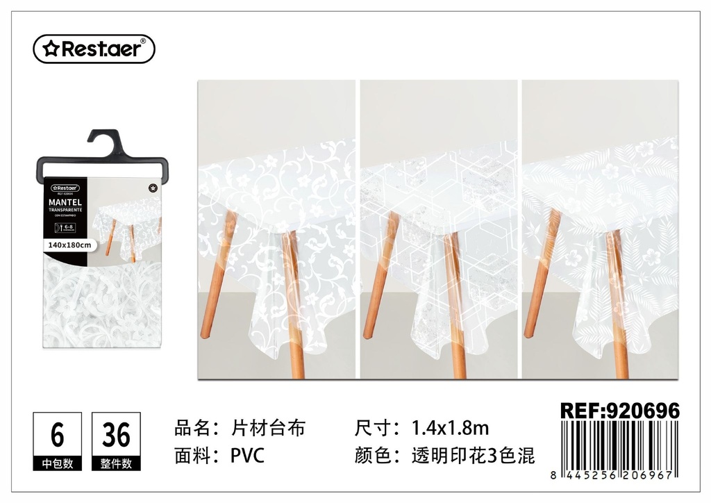 Mantel de plástico transparente 140*180CM - Manteles
