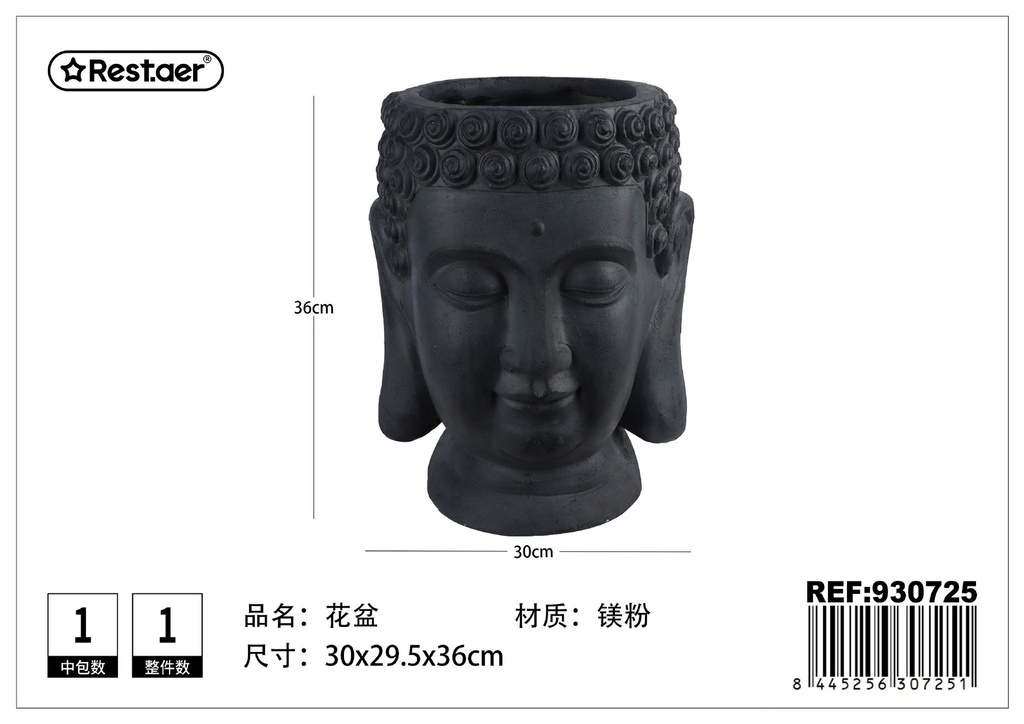 Maceta de cabeza de Buda (30x29.5x36 cm) - Decoración para jardines