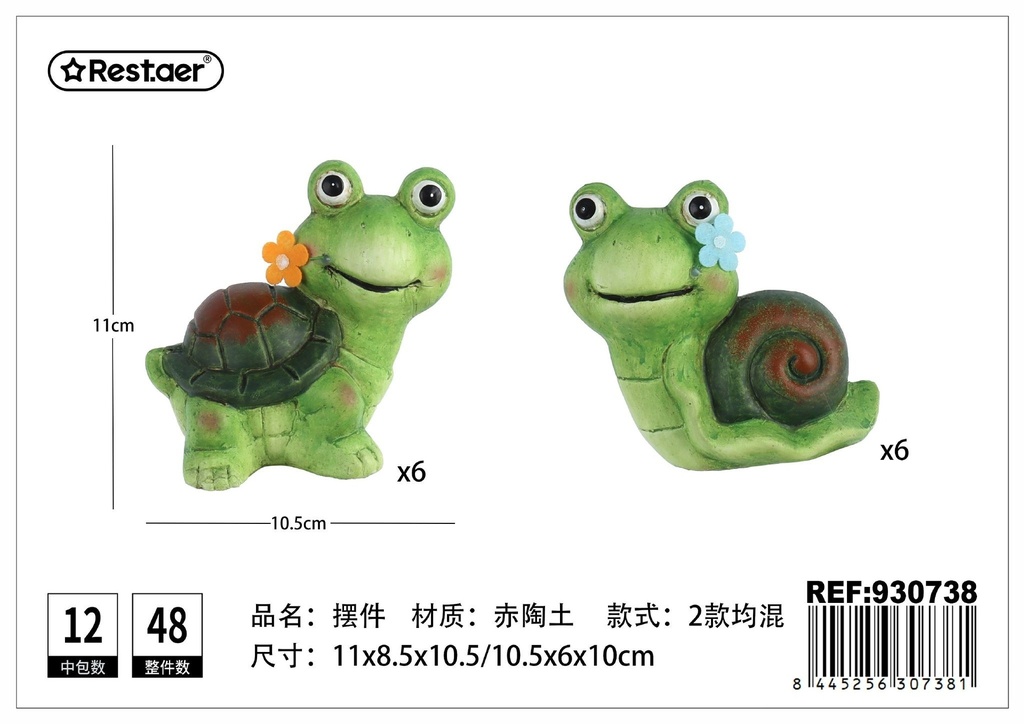 Adorno de jardín - Caracol y tortuga (11x8.5x10.5 cm) - Decoración exterior
