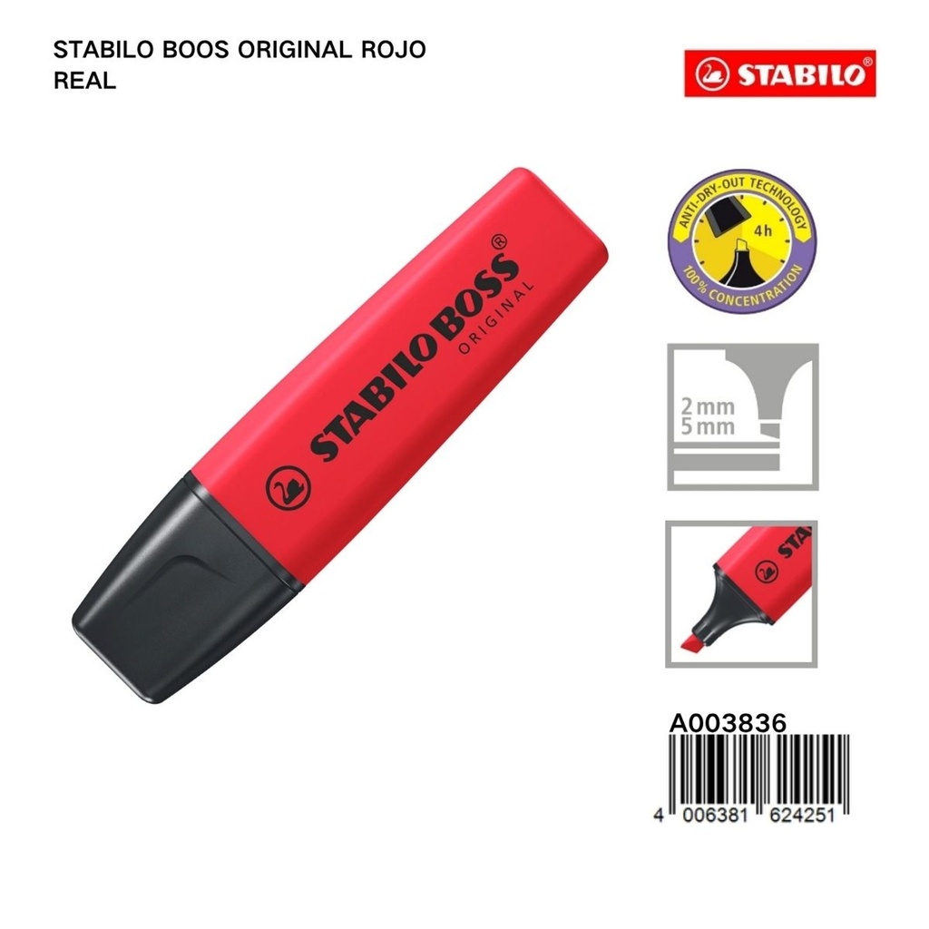 Marcador estabilo Boos original rojo real - Papelería y artículos de oficina