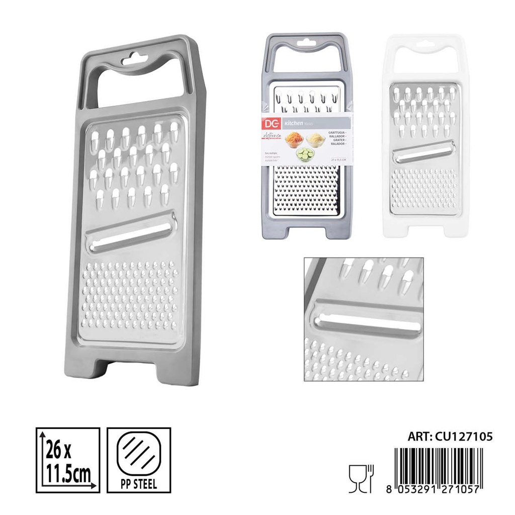 Rallador multifuncional de acero inoxidable 26x11.5 cm - Utensilios de cocina y ralladores