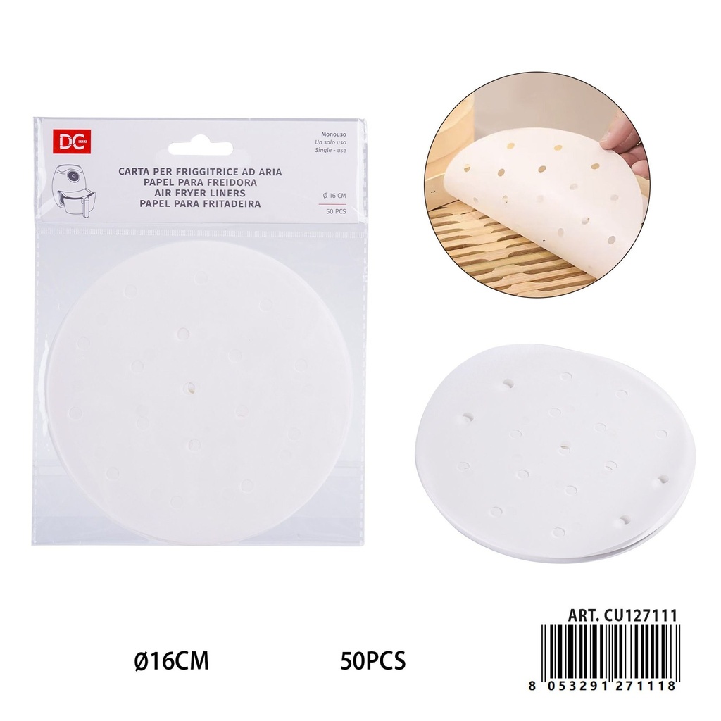 Papel para freír aire redondo 16 cm 50pz - Accesorios de cocina