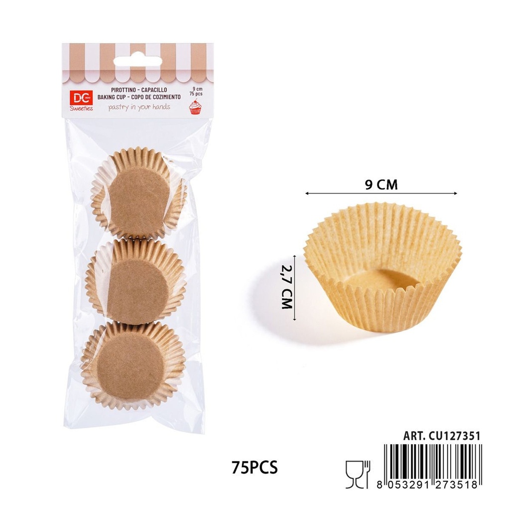 Molde de papel kraft para pasteles 9 cm - Utensilios de repostería y cajas de postre