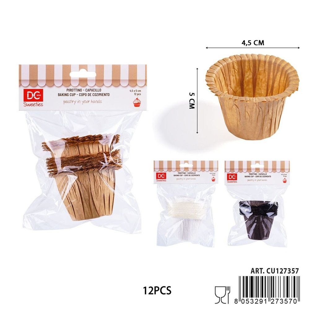 Moldes de papel para taza de sombrero 4.5x5cm 12pz - Utensilios de repostería
