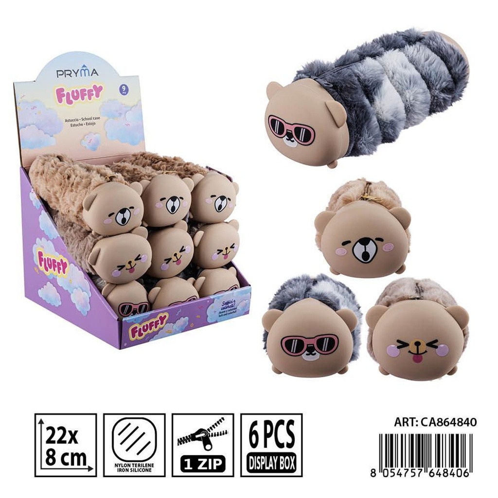 Estuche peluche Pryma 22x8 cm - Estuches para lápices y mochilas