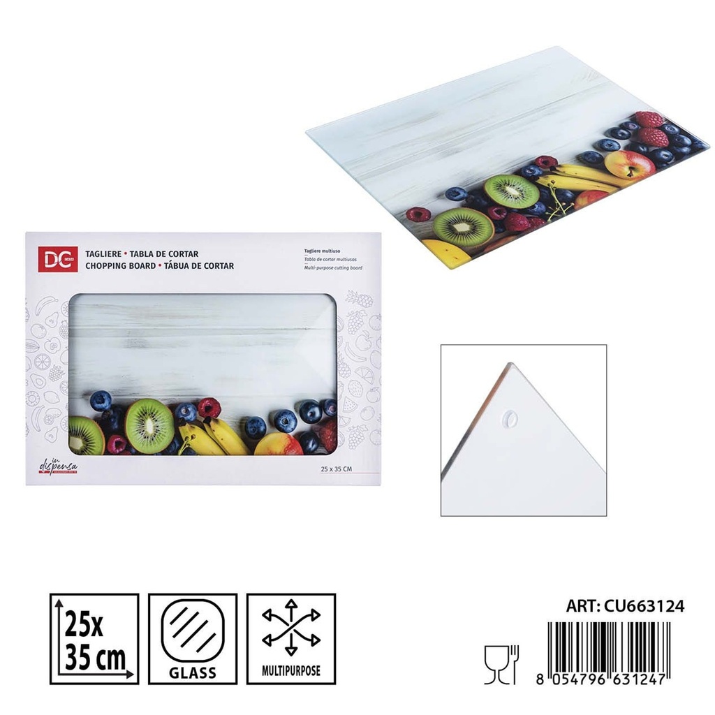 Tabla de cortar en cristal 25x35 cm - Accesorios de cocina y tablas de cortar