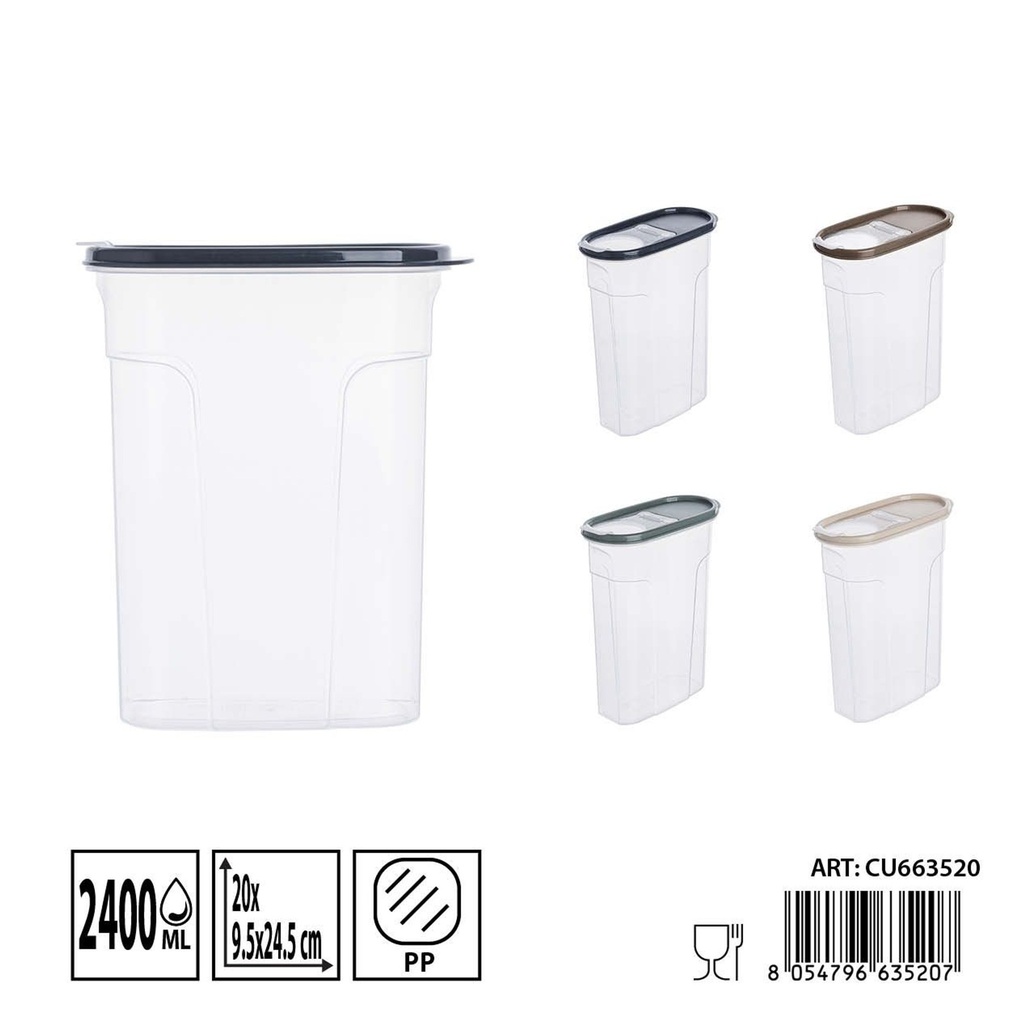 Contenedor para alimentos 2400 ml - Almacenamiento plástico y recipientes