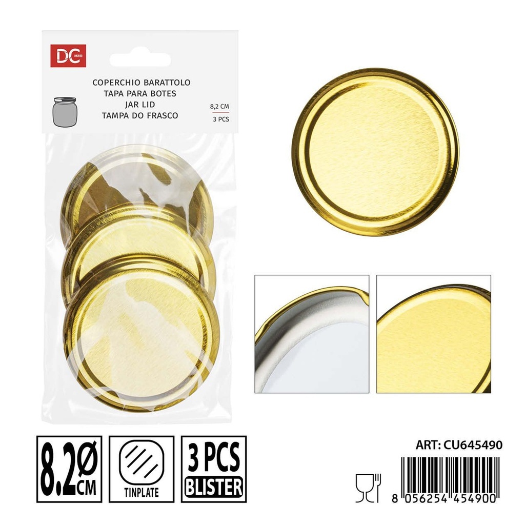 Tapas de metal para botes 82 mm - Accesorios de cocina y almacenamiento