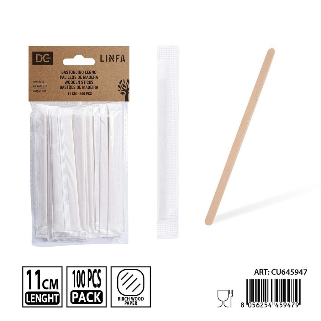 Palitos para café 100 piezas 11 cm - Accesorios de cocina