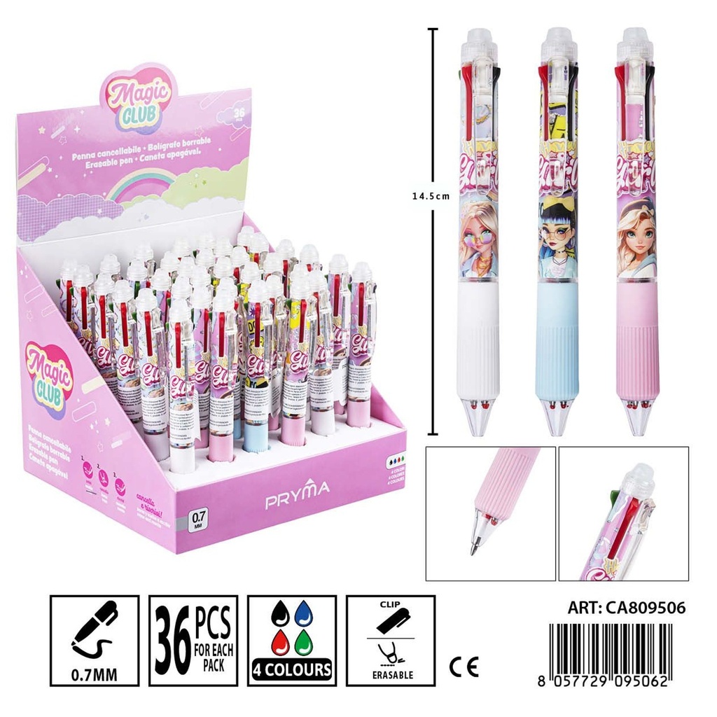 Bolígrafo borrable 4 en 1 (0.7 mm) - Herramientas de escritura