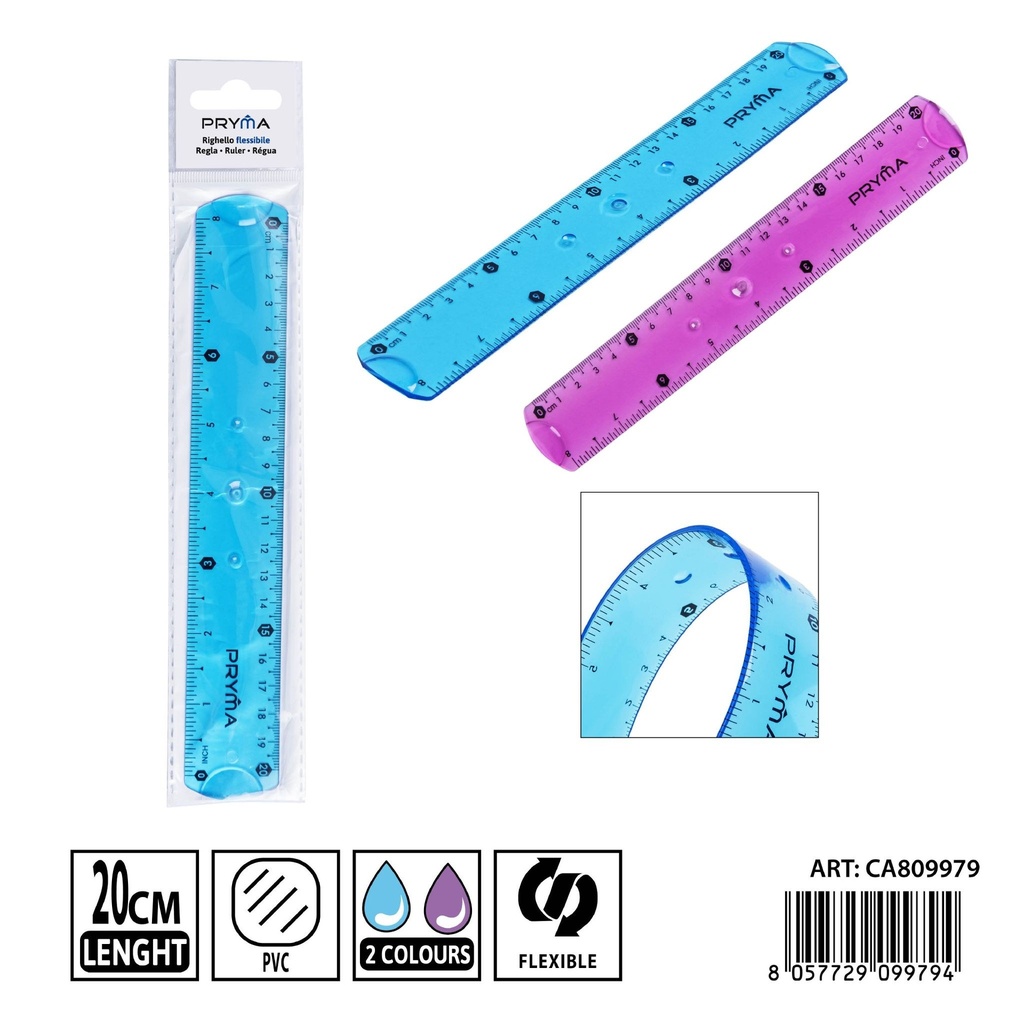 Regla flexible de PVC (20 cm) - Accesorios de papelería