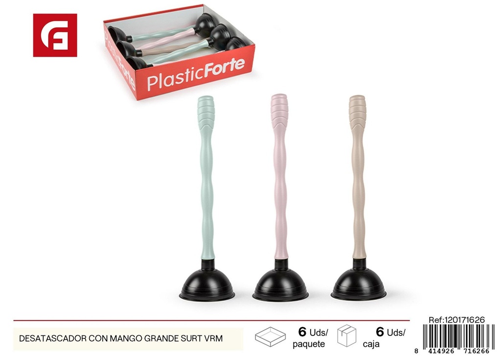 Desatascador con mango grande surtido VRM - Productos de limpieza y desatascadores