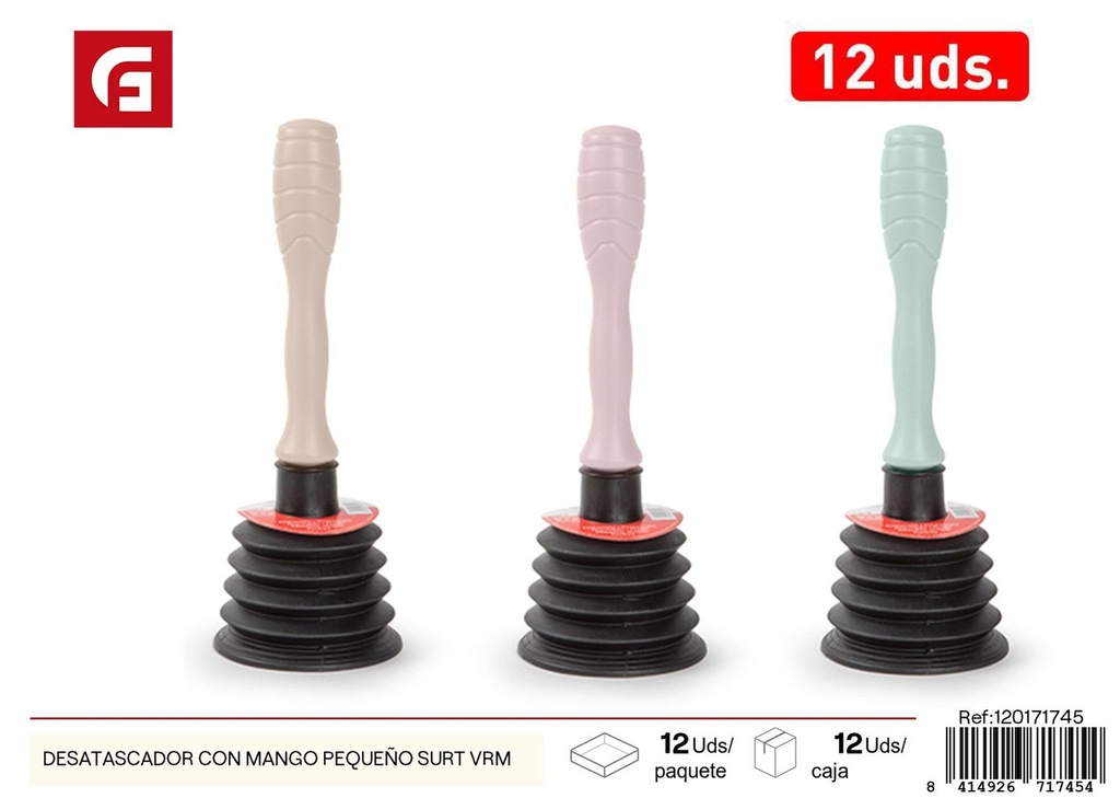 Desatascador con mango pequeño surtido VRM - Productos de limpieza y desatascadores