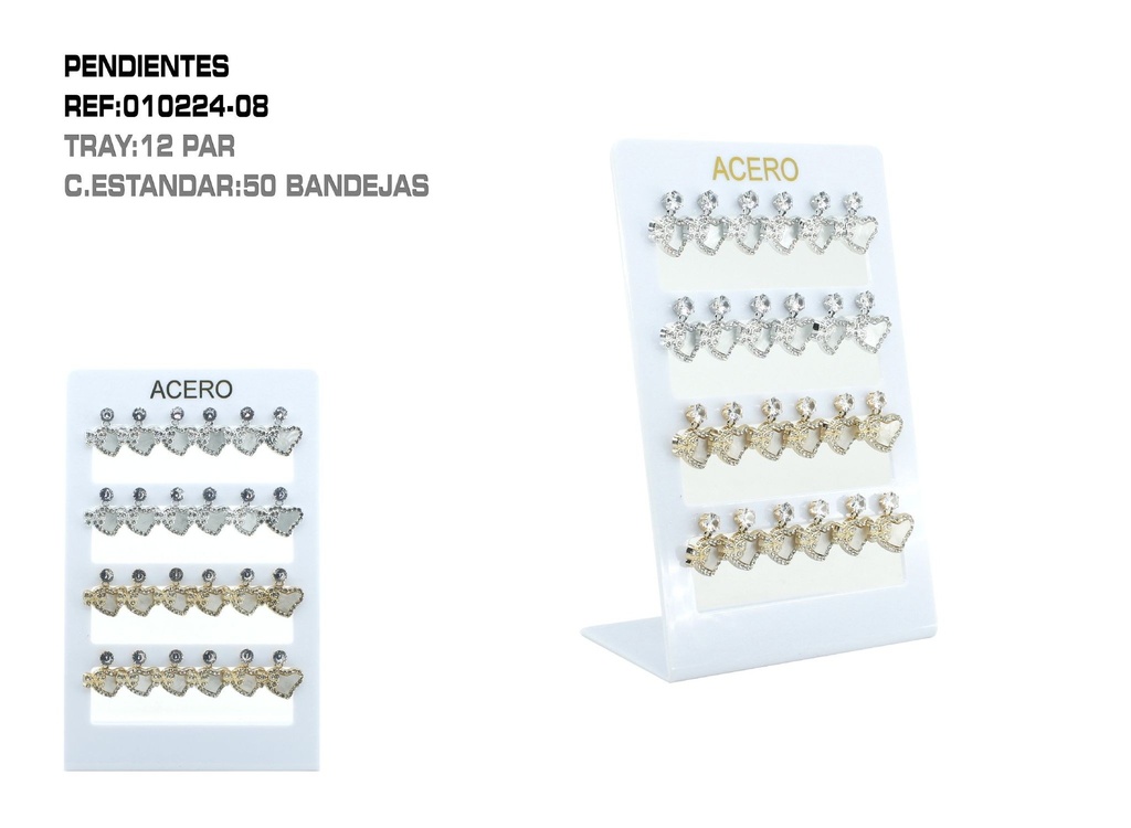 Pendientes expuestos 12 unidades - Bisutería elegante
