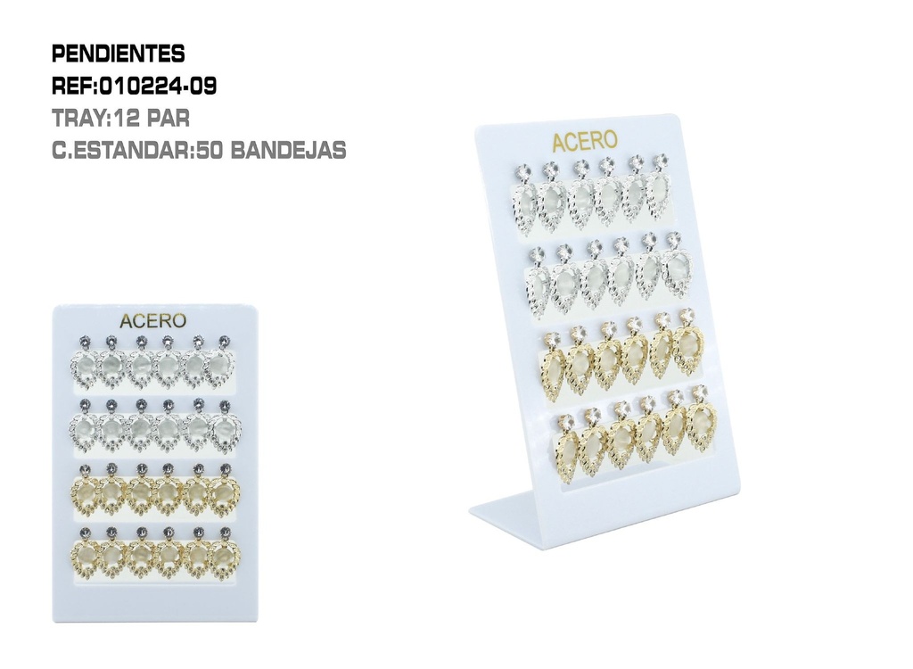 Pendientes expuestos 12 unidades - Bisutería elegante