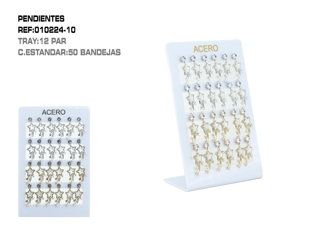 Pendientes expuestos 12 unidades - Bisutería elegante
