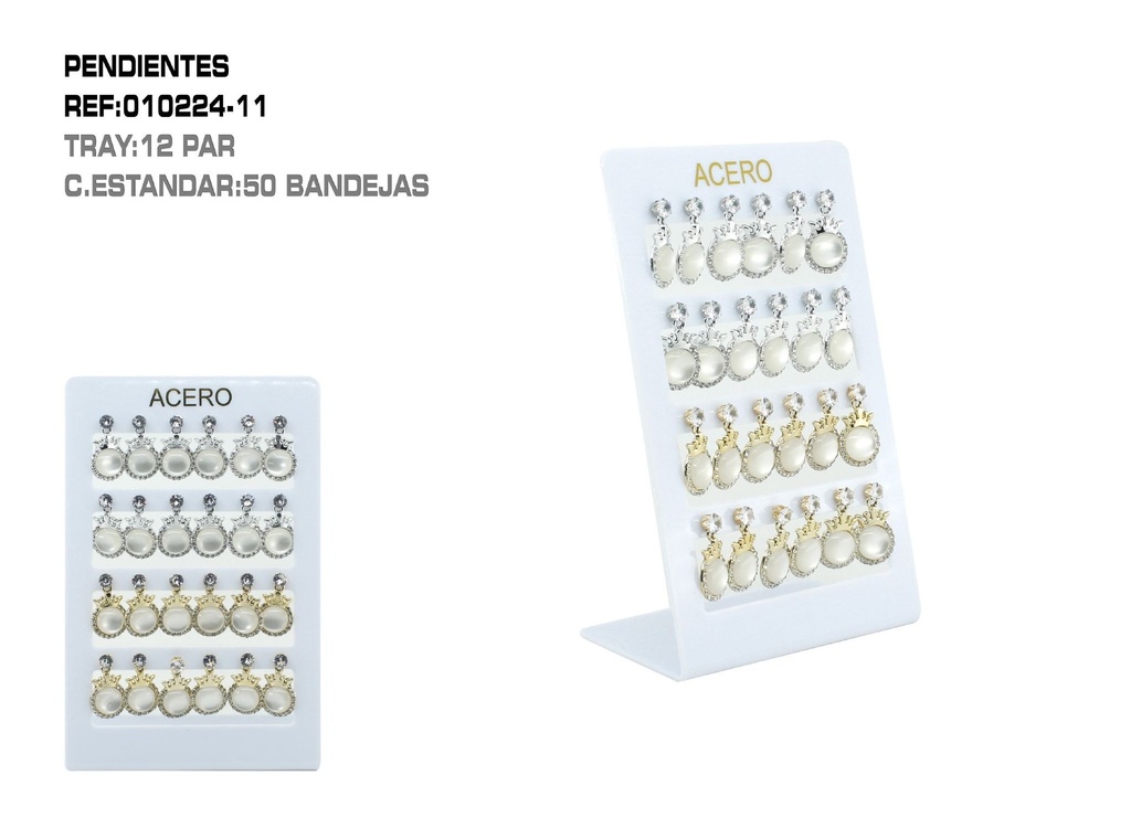Pendientes expuestos 12 unidades - Bisutería elegante