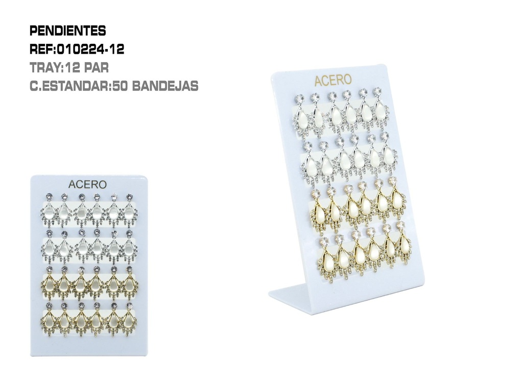 Pendientes expuestos 12 unidades - Bisutería elegante