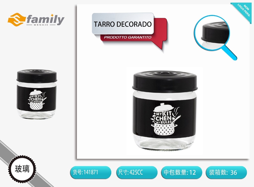 Tarro decorado de 425 ml - Organizadores de cocina