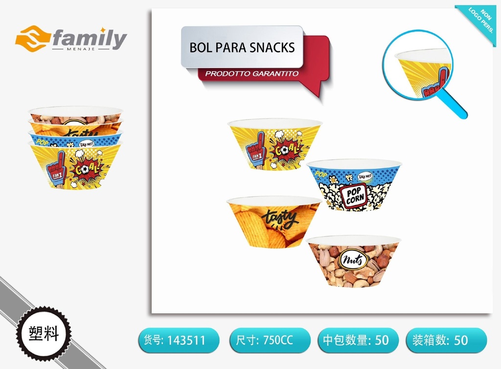 Bol para snacks de 750 ml - Organizadores de cocina