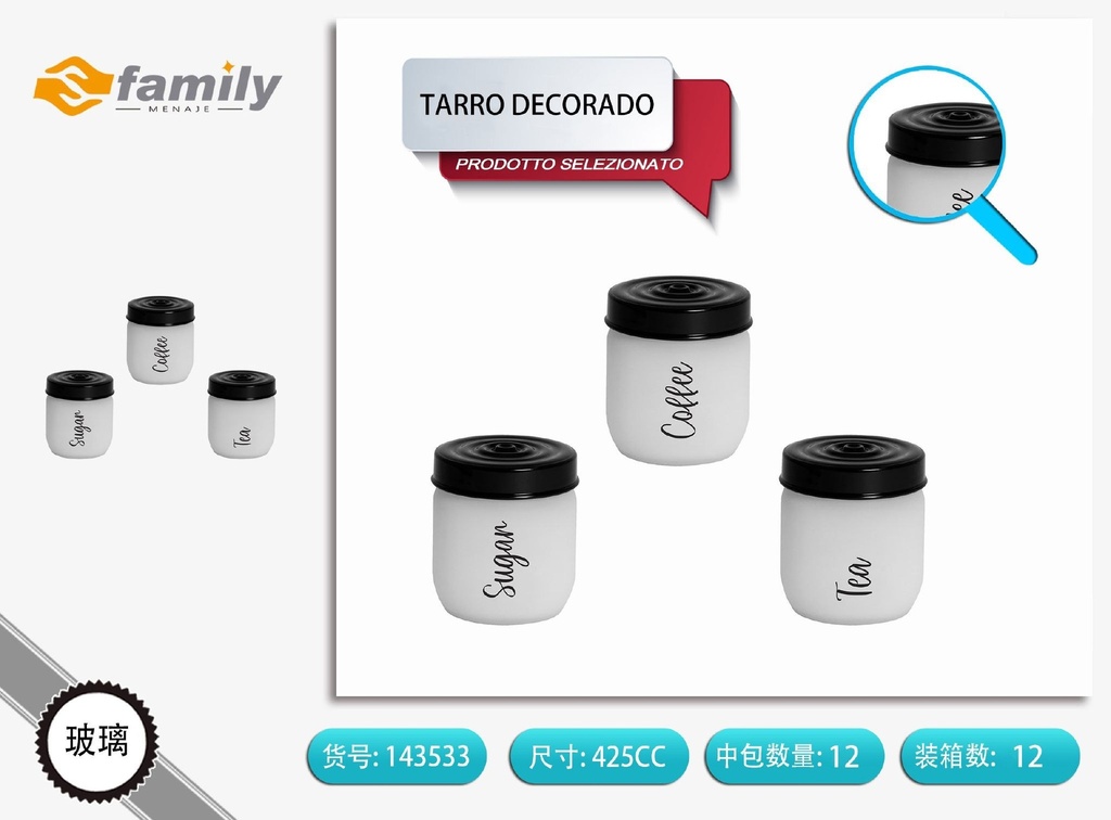 Tarro decorado de 425 ml - Organizadores de cocina