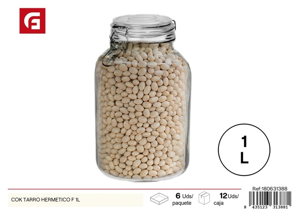 Tarro hermético COK F de 1L - Envase ideal para almacenamiento